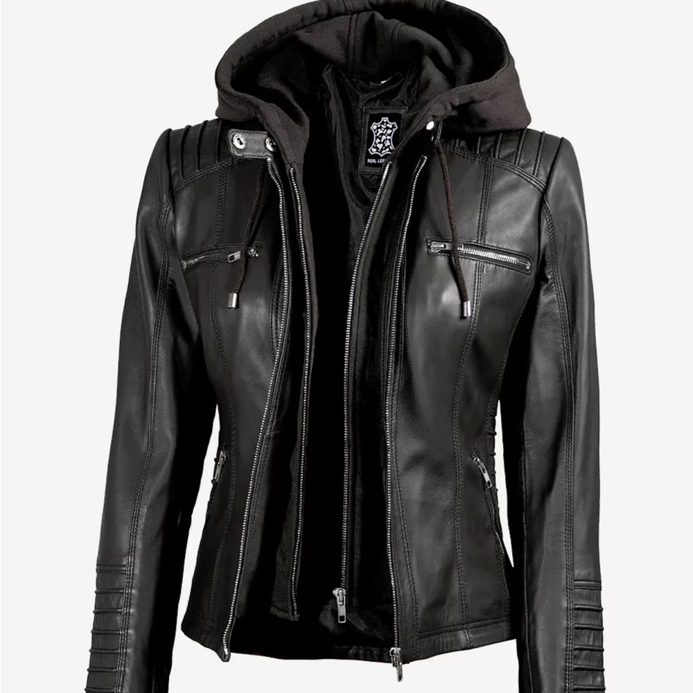 Black Angel Leather Jacket Med